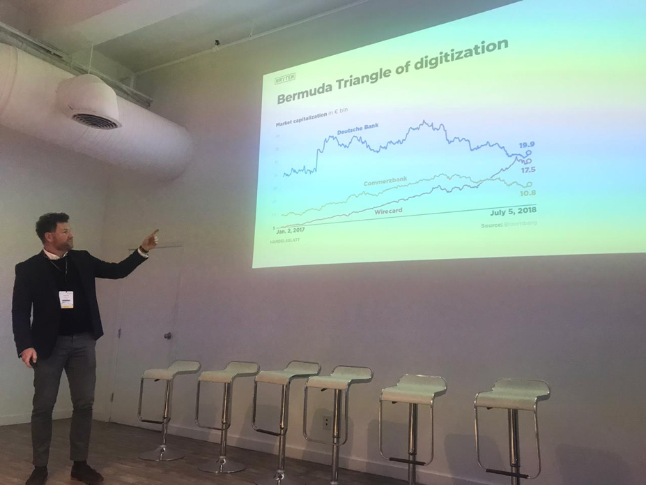 Michael Grupp speaking at BRYTER Legal Tech Hackathon in NYC