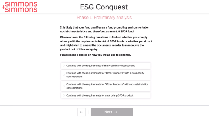 Simmons & Simmons ESG Conquest