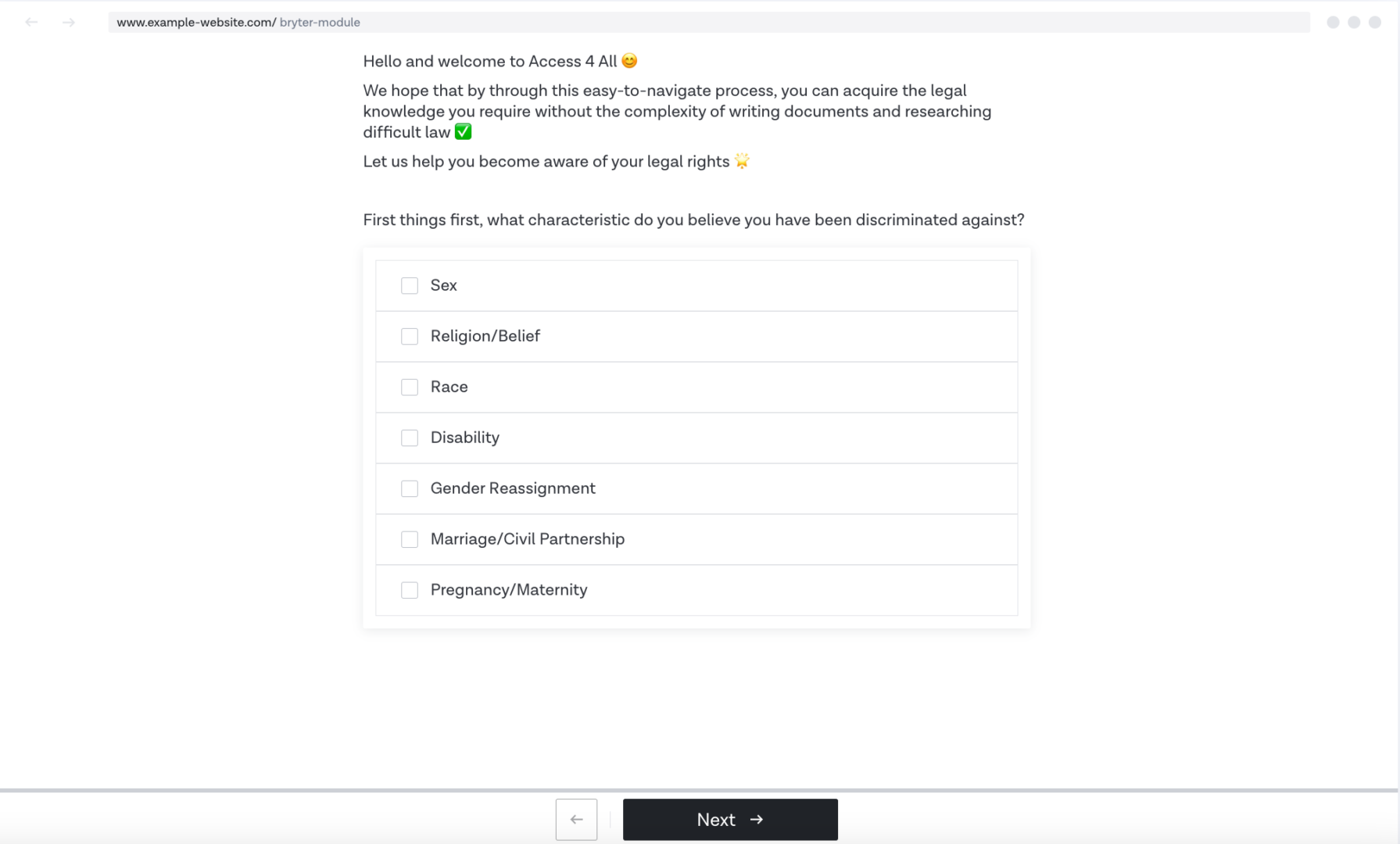Employment law application